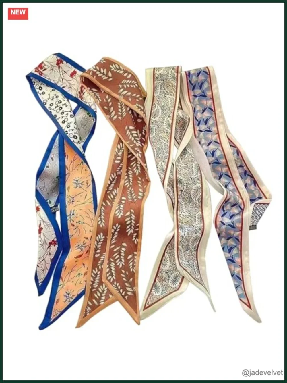 4 Pack Multifunctional Boho Satin Scarves for Women Headband Hair Accessories